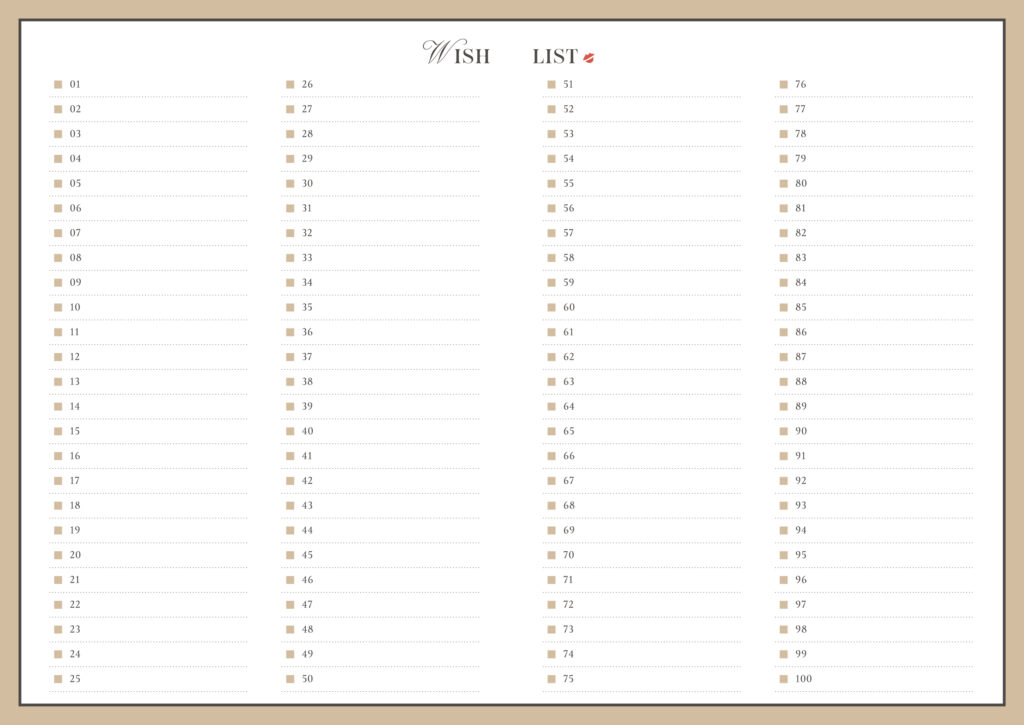 WISH LIST書けば書くほど願いが叶う♡ 自分の中にある望みをリスト化して ときめく未来を いっぱいに描いてみましょう